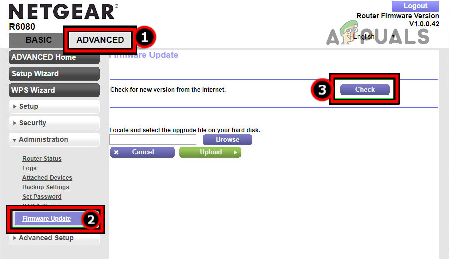 Check for Firmware Update of the Router