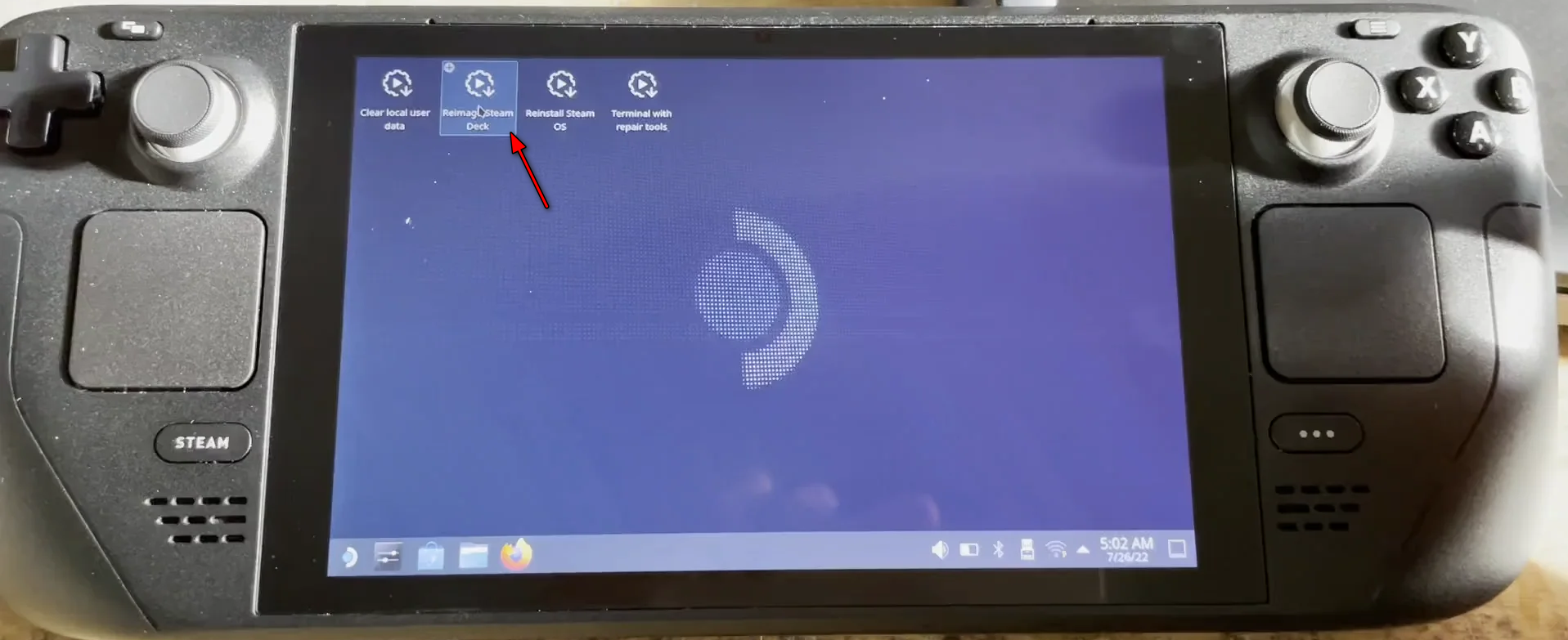 Re-image SteamOS on the Steam Deck