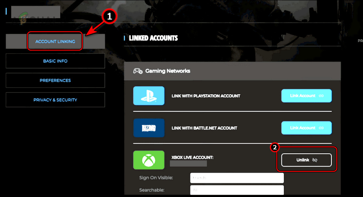 Unlink Platforms Accounts on the Activision Website
