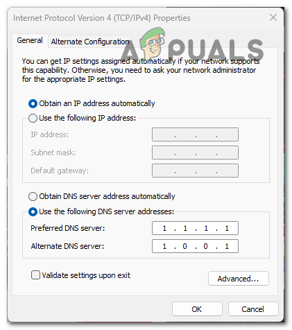 Setting the Cloudflare DNS 
