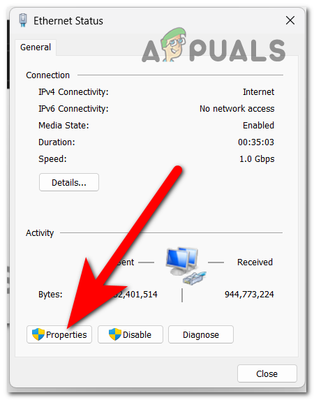 Opening the Properties