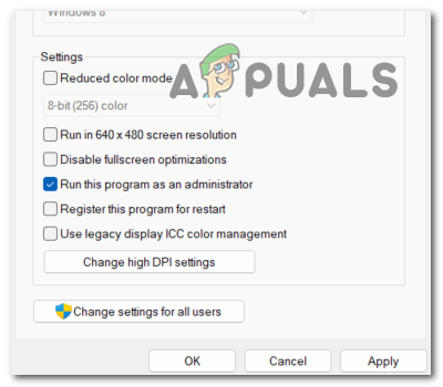 Running Blue Protocol as administrator permanently.