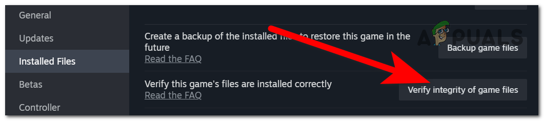Verifying the integrity of the game files