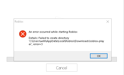 Fix Roblox Failed to create directory Error 3