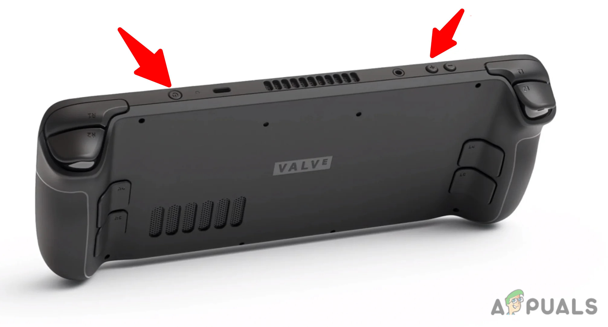 Press the Volume Up and Power Button on the Steam Deck