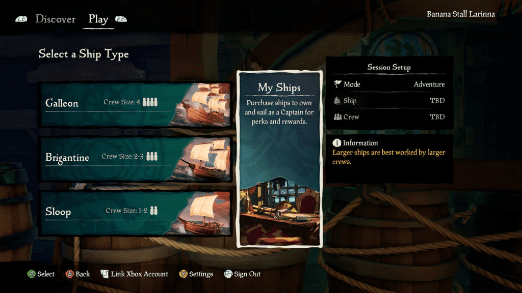 Load a Basic Ship in Sea of Thieves