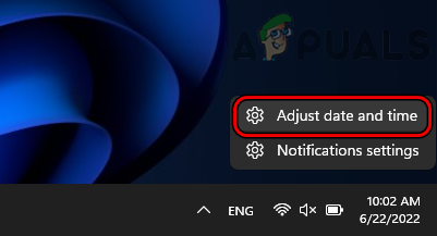 Open Adjust Date & Time Through the System Tray's Clock