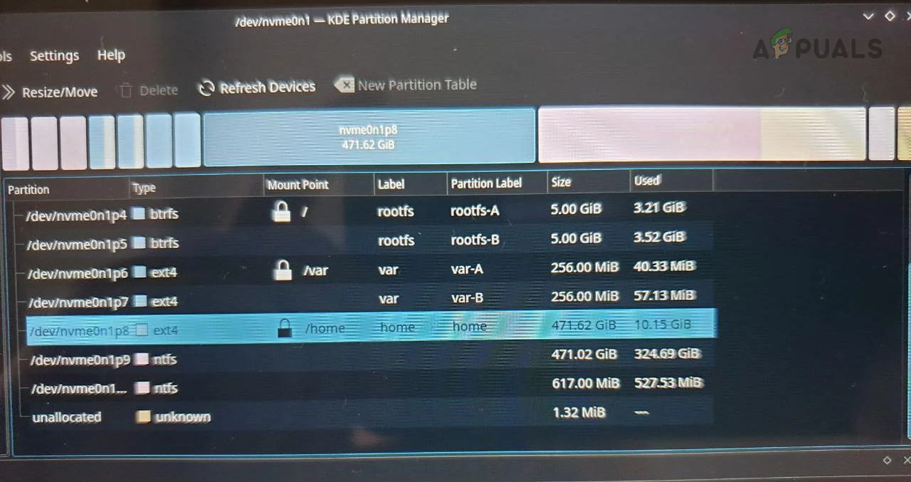 Use KDE Partition Manager to Scan and Fix Errors on the Partitions on the Steam Deck