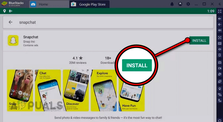 Install Snapchat on BlueStacks