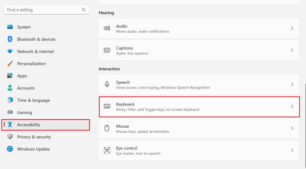 Accessibility Keyboard
