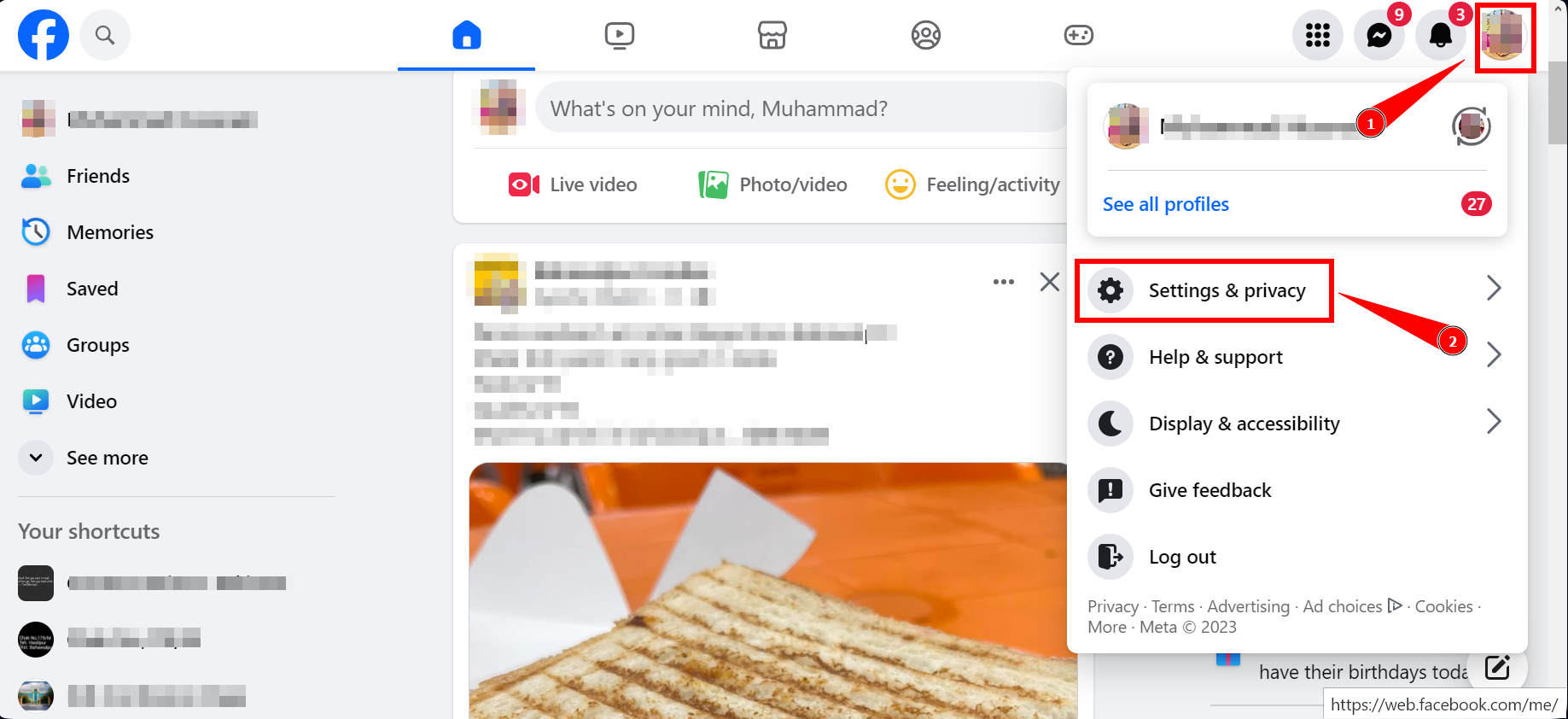 Open "Settings and Privacy"
