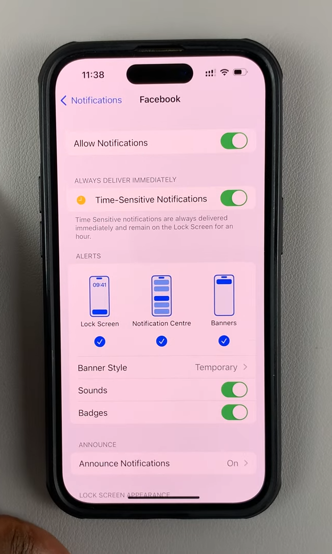 Facebook Notifications Enabled