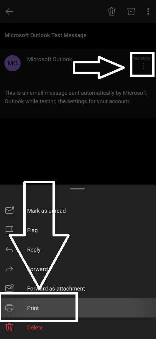 Outlook App - Print Option