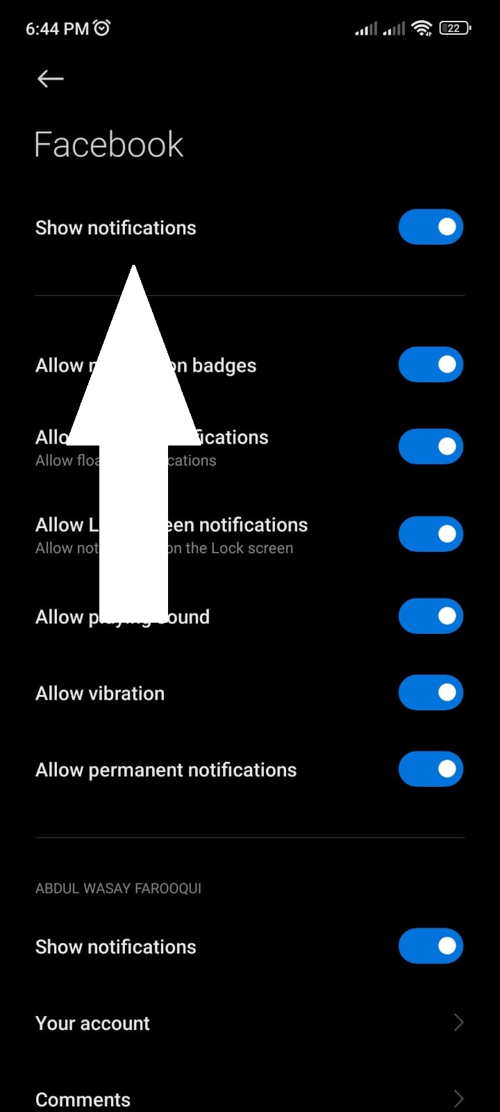 Facebook Show Notifications