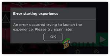 Chrome browser with an error message