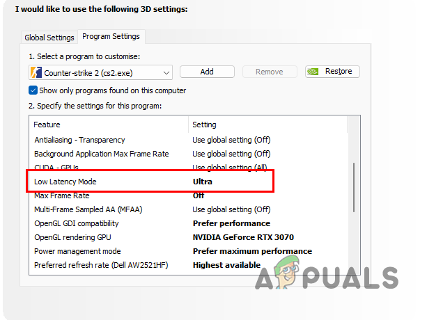 Enabling Low Latency Mode