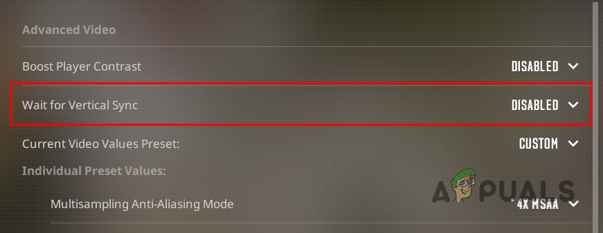 Disabling Vertical Sync
