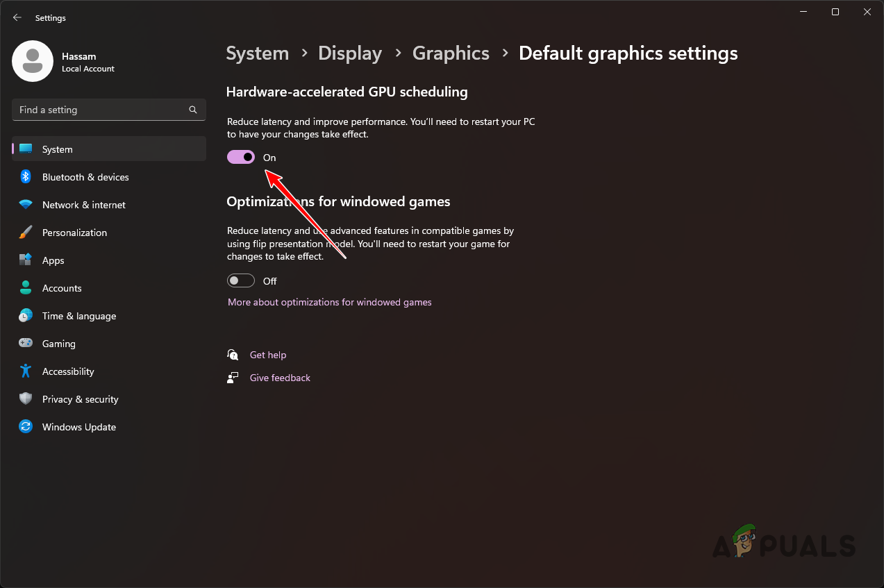 Turn off Hardware-accelerated GPU Scheduling