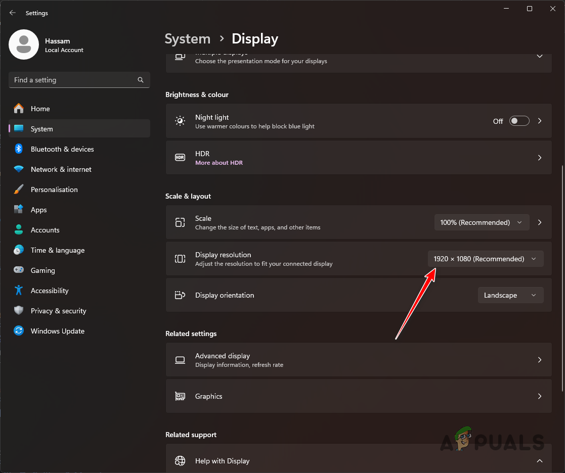 Changing Display Resolution