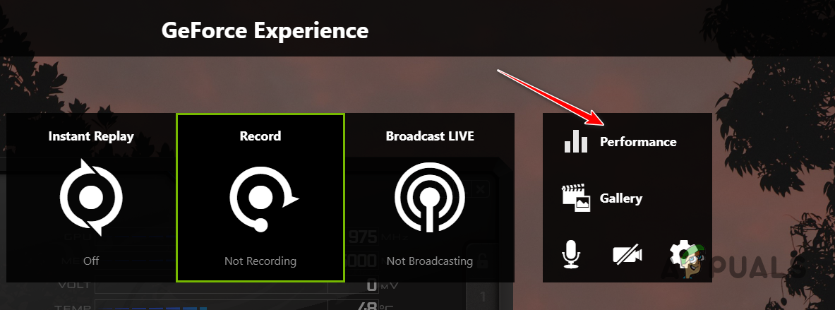 Navigating to Performance Settings