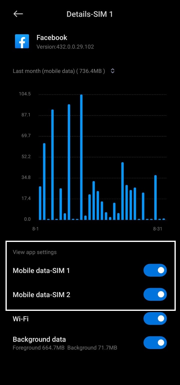 Mobile Data Access Menu