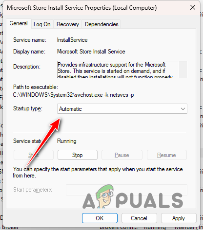 Changing Startup Type