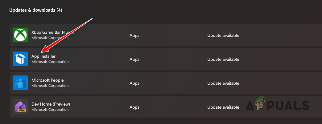 Navigating to App Installer