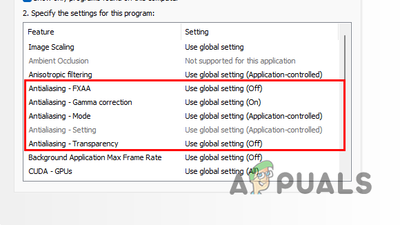 Disabling Antialiasing