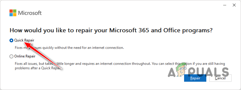 Repairing Microsoft Office