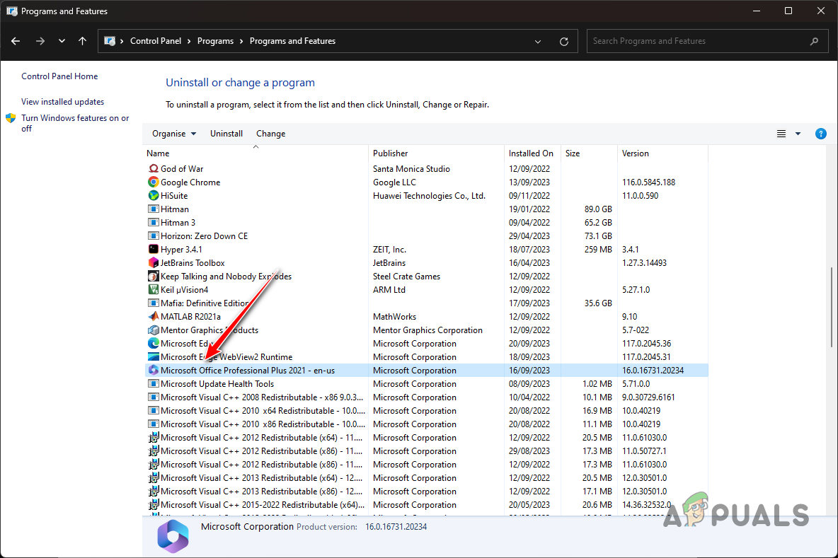 Uninstalling Microsoft Office