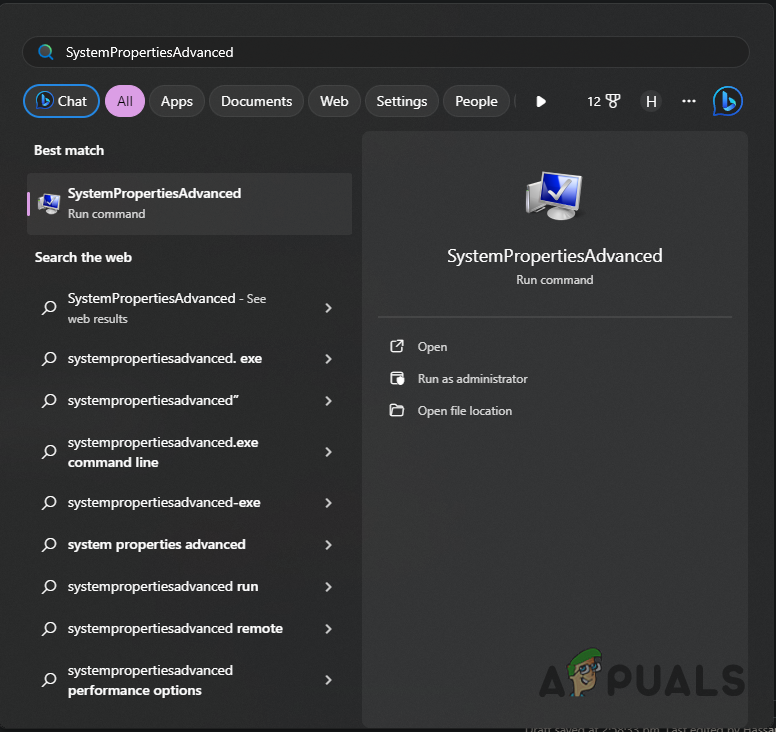 Opening Advanced System Properties