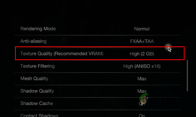 Changing Texture Quality