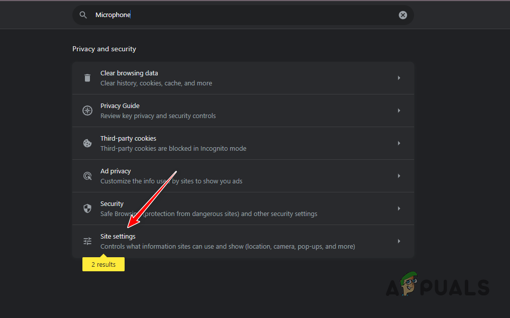 Navigating to Microphone Results