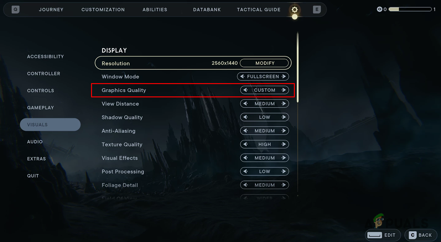 Changing Graphics Quality