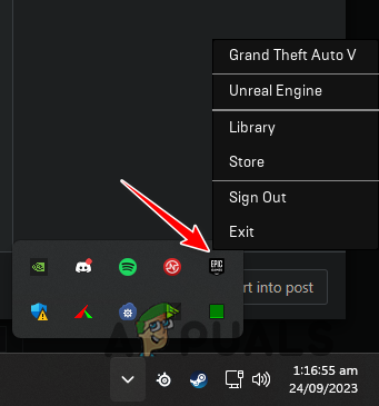 Epic Games Launcher Icon in Taskbar