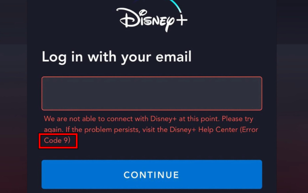 error code 9 disney