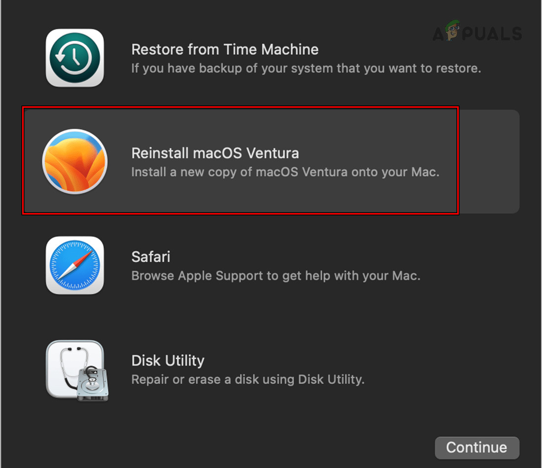 Reinstall macOS on the Mac Through the Recovery Menu