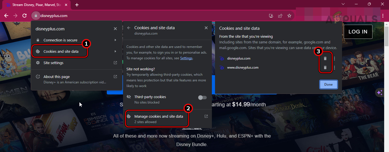 Delete Disney Plus Cookies in Chrome