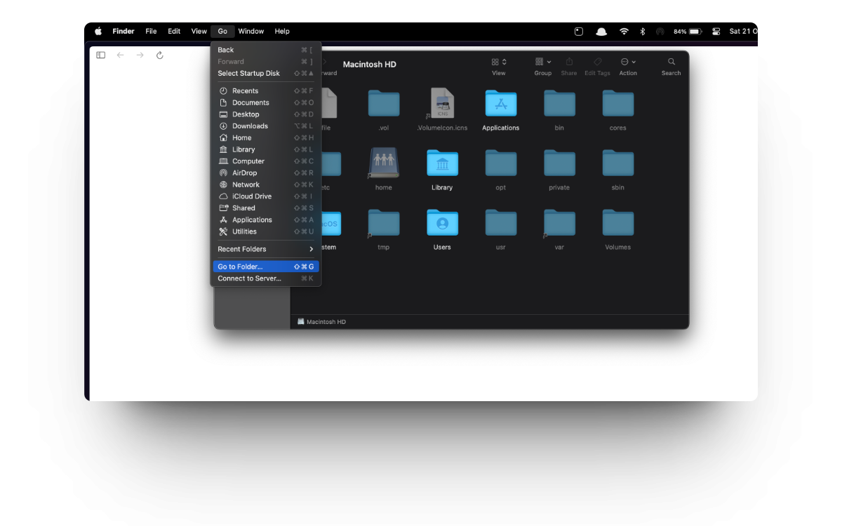 Go to Folder in macOS