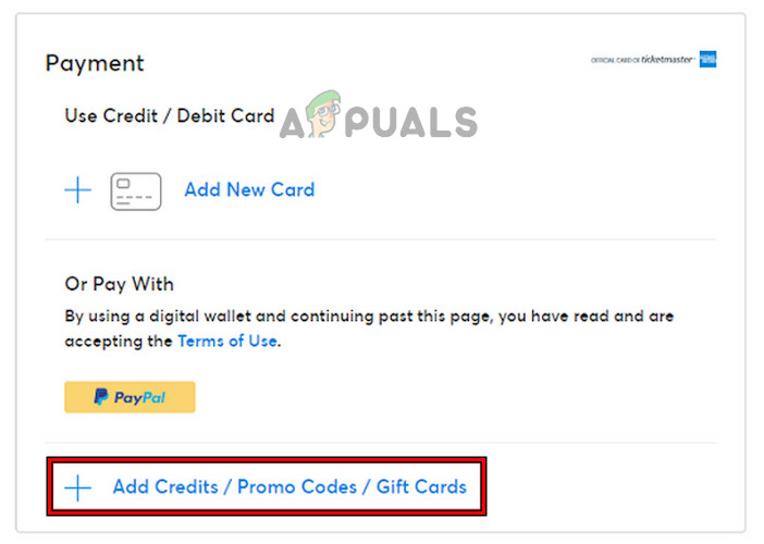 Purchase Tickets on Ticketmaster Through a Gift Card