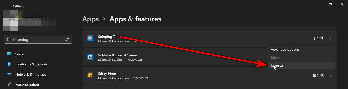 Uninstall Snipping Tool on Windows