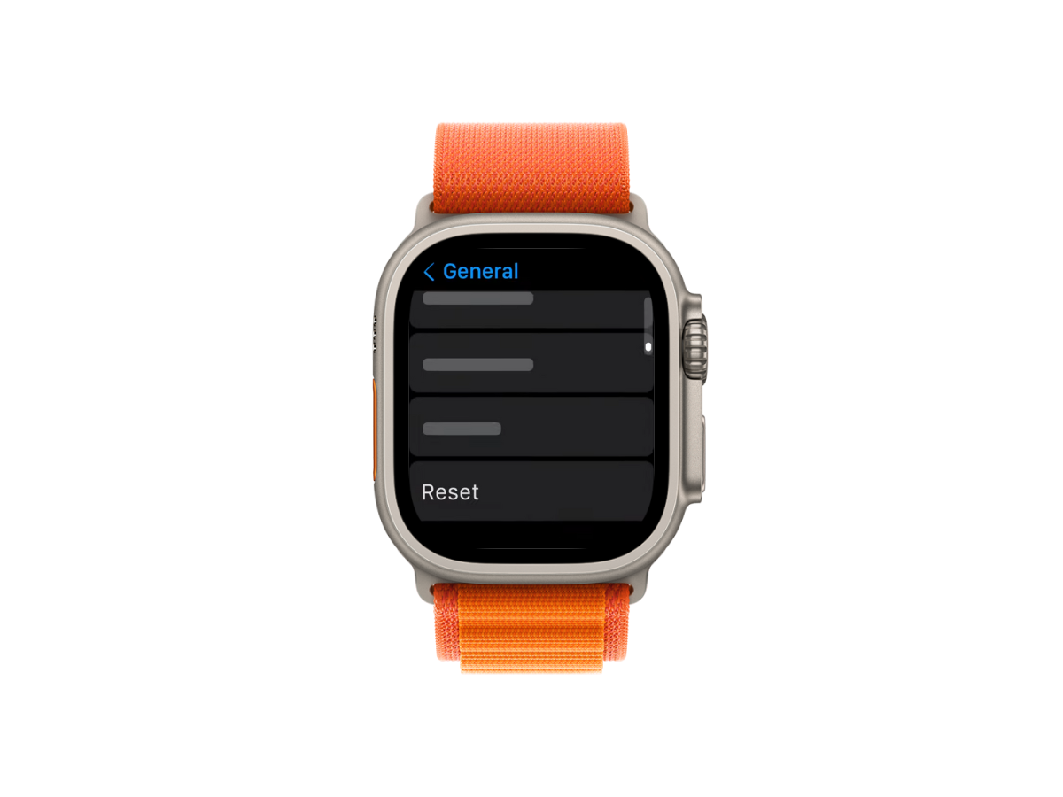 Tap on Reset under General - Apple Watch