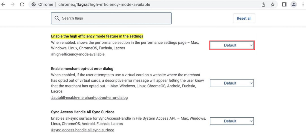 Chrome Disable Efficiency Mode