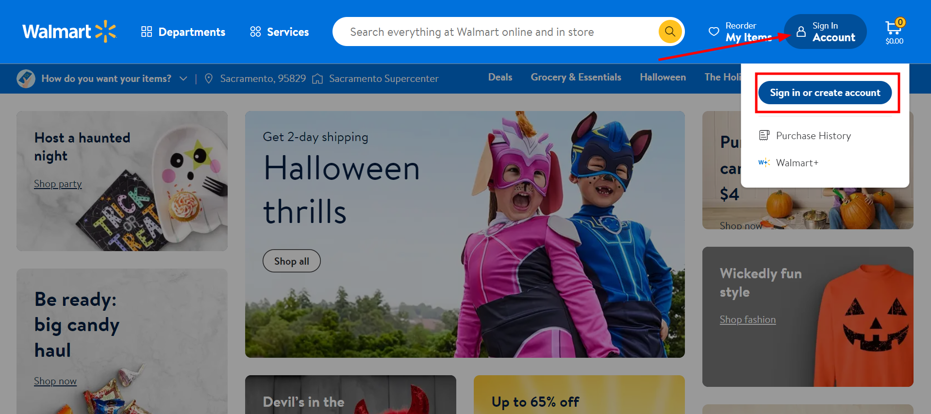 Click on Sign In Account