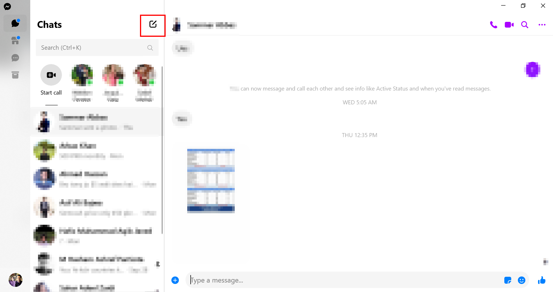 Click on the New Message button