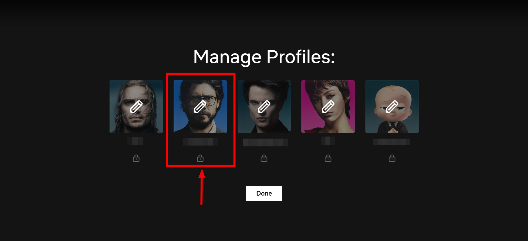 Click on the profile