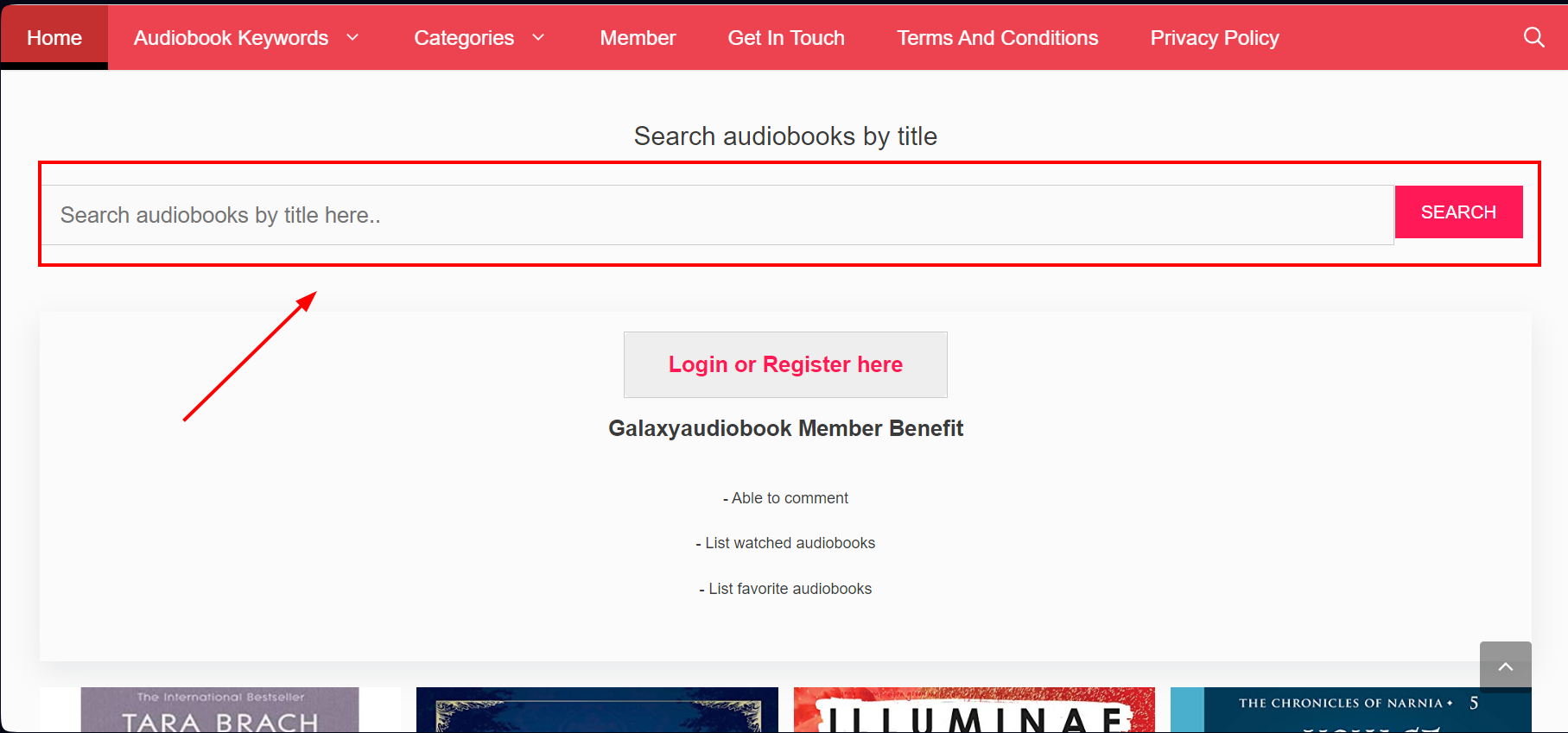Search for Audiobooks
