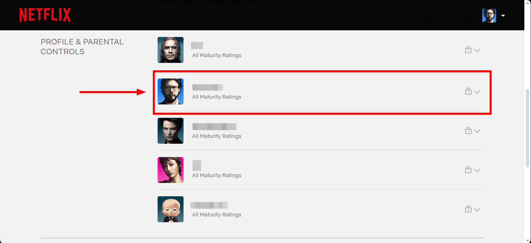 Go to the Profile & Parental Controls