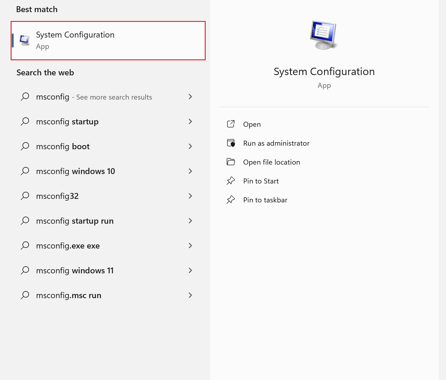 system configuration