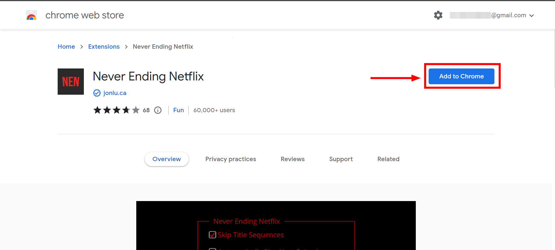 Select the Add to Chrome